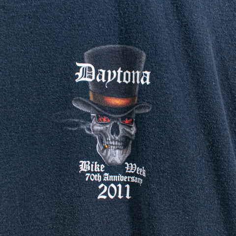 Daytona Bike Week T-Shirt Skull Skeleton Biker Grunge