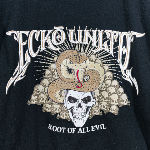 Ecko Unltd Root of All Evil T-Shirt Skull Snake Hip Hop Baggy