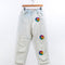 Levis 550 Relaxed Tapered Jeans Custom Embroidered Flower Smiley Face