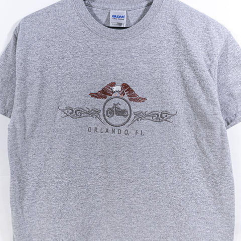 Orlando Florida Biker Eagle T-Shirt Embroidered