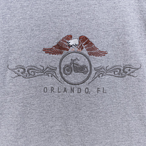 Orlando Florida Biker Eagle T-Shirt Embroidered