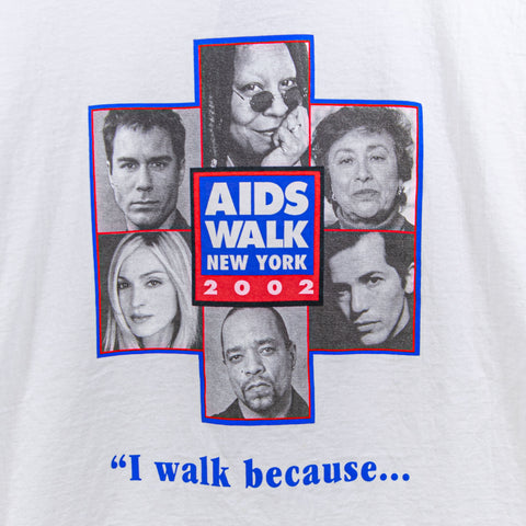 2002 New York Aids Walk T-Shirt Madonna Whoopie Goldberg Ice T John Leguizamo
