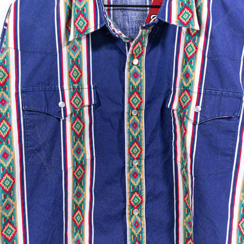 High Noon Western Aztec Pearl Snap Shirt Southwestern