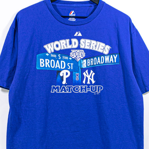 2009 MLB World Series Phillies Yankees T-Shirt Majestic Philadelphia New York