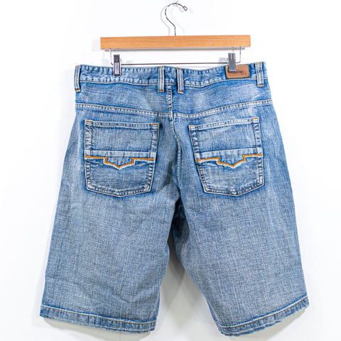 Urban Pipeline Embroidered Jean Shorts Hip Hop Baggy