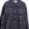 Ecko Unltd Complex Zip Sleeve Waxed Denim Jacket Hip Hop Baggy