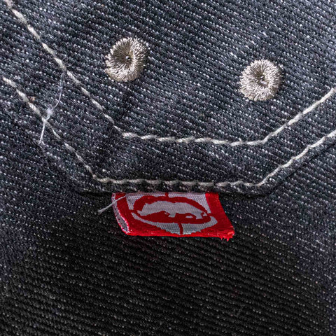 Ecko Unltd Complex Zip Sleeve Waxed Denim Jacket Hip Hop Baggy