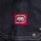 Ecko Unltd Complex Zip Sleeve Waxed Denim Jacket Hip Hop Baggy