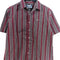Avirex Striped Textured Short Sleeve Button Shirt Hip Hop
