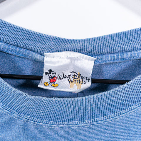Walt Disney World Mickey Mouse T-Shirt Embroidered Sun Faded Tonal