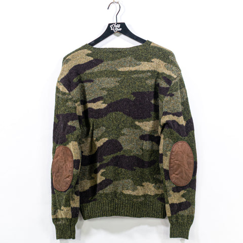 Polo Ralph Lauren Camo Wool Sweater Elbow Patches