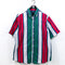 Multicolor Striped Short Sleeve Button Shirt Hip Hop