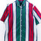 Multicolor Striped Short Sleeve Button Shirt Hip Hop