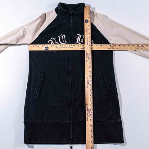 BCBG Max Azria Rhinestone Zip Track Jacket Mall Cyber Goth