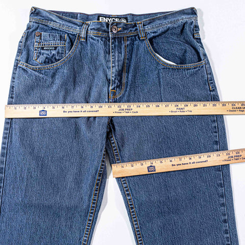 ENYCE Hip Hop Baggy Jeans Embroidered Skater Wide Leg