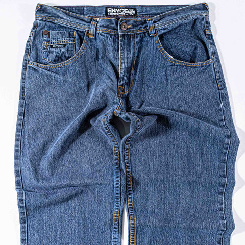 ENYCE Hip Hop Baggy Jeans Embroidered Skater Wide Leg