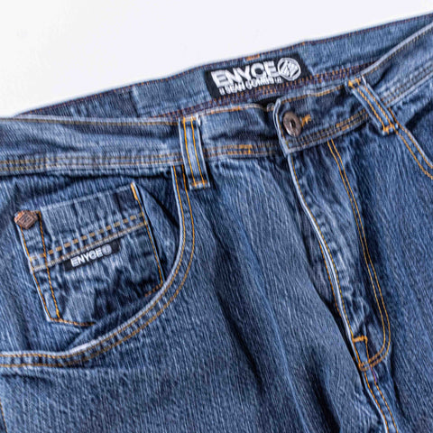 ENYCE Hip Hop Baggy Jeans Embroidered Skater Wide Leg