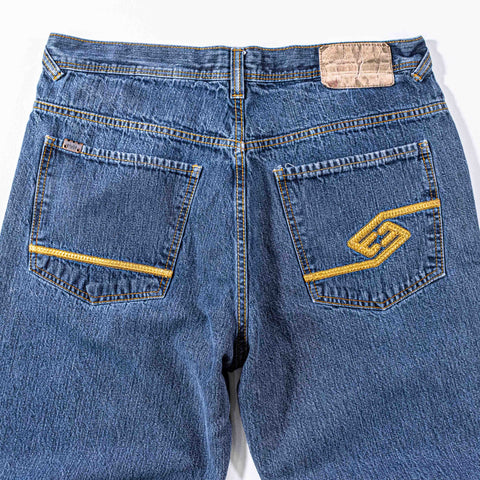 ENYCE Hip Hop Baggy Jeans Embroidered Skater Wide Leg