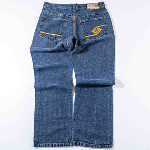 ENYCE Hip Hop Baggy Jeans Embroidered Skater Wide Leg