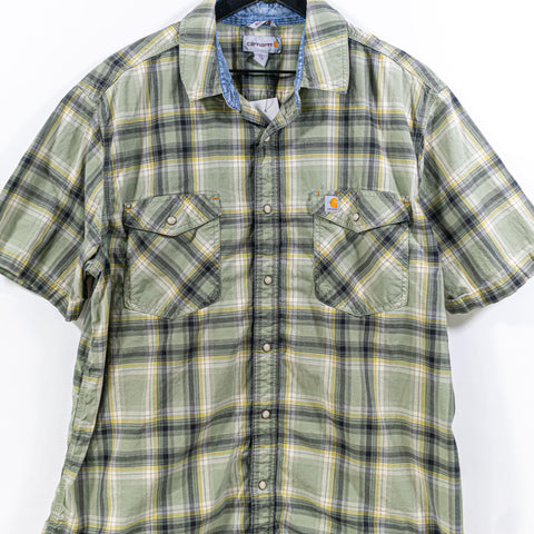 Carhartt Logo Short Sleeve Pearl Snap Shirt Western