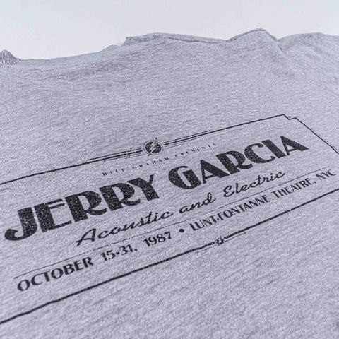 1987 Jerry Garcia T-Shirt Bill Graham Presents Lunt Fontanne Theatre NYC
