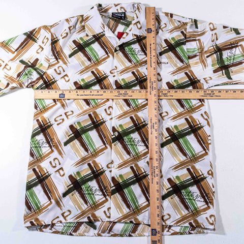 SouthPole AOP Spell Out Button Shirt