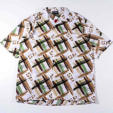 SouthPole AOP Spell Out Button Shirt