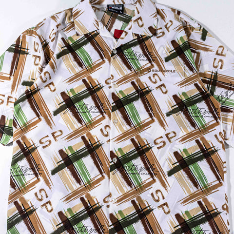 SouthPole AOP Spell Out Button Shirt