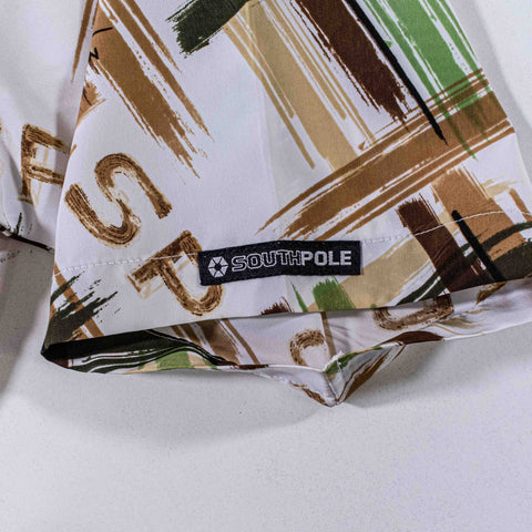 SouthPole AOP Spell Out Button Shirt