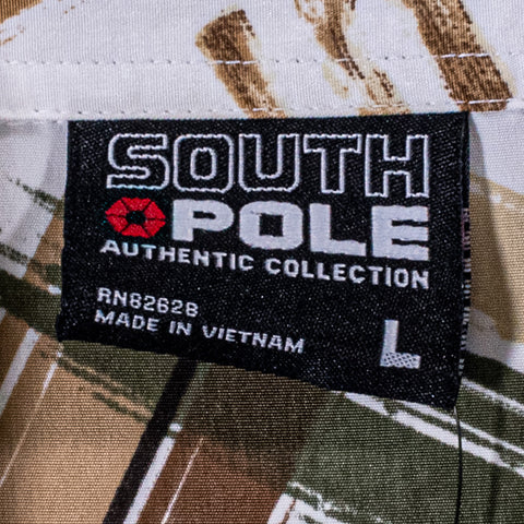 SouthPole AOP Spell Out Button Shirt