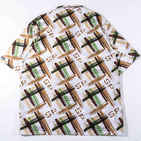 SouthPole AOP Spell Out Button Shirt