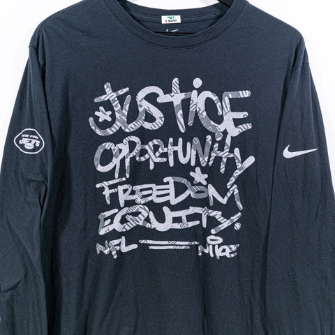 NIKE NFL Justice Opportunity Freedom Equality Long Sleeve T-Shirt Team Issue