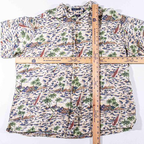GANT Tropical Print Hawaiian Shirt Linen Rayon