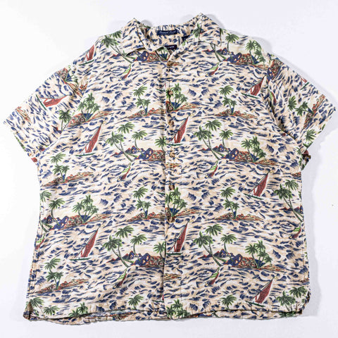 GANT Tropical Print Hawaiian Shirt Linen Rayon