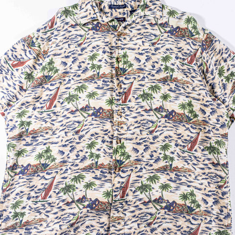 GANT Tropical Print Hawaiian Shirt Linen Rayon