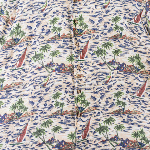 GANT Tropical Print Hawaiian Shirt Linen Rayon