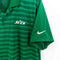 NIKE NFL New York Jets Polo Shirt Striped Dri Fit