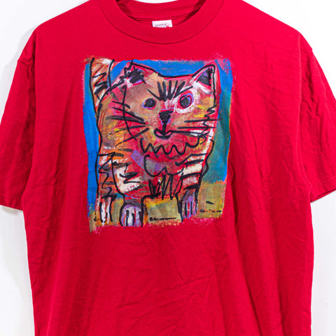 Cat Abstract Art Painting T-Shirt