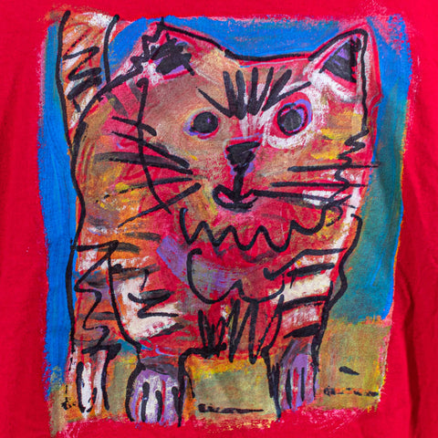 Cat Abstract Art Painting T-Shirt