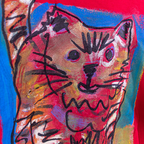 Cat Abstract Art Painting T-Shirt