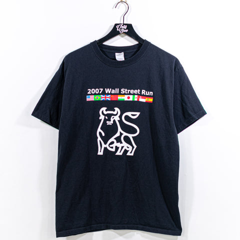 2007 Wall Street Run T-Shirt Merill Lynch Running With The Bulls Stocks Finance NYC
