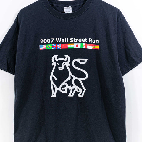 2007 Wall Street Run T-Shirt Merill Lynch Running With The Bulls Stocks Finance NYC