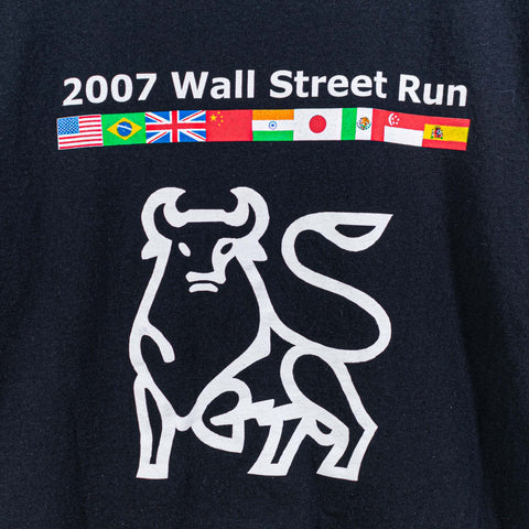 2007 Wall Street Run T-Shirt Merill Lynch Running With The Bulls Stocks Finance NYC
