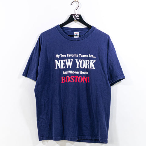 Two Favorite Teams T-Shirt New York And Whoever Beats Boston Joke