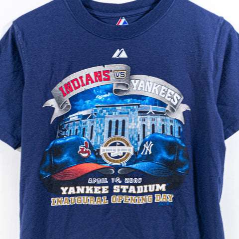 2009 Opening Day New York Yankees Cleveland Indians T-Shirt Majestic