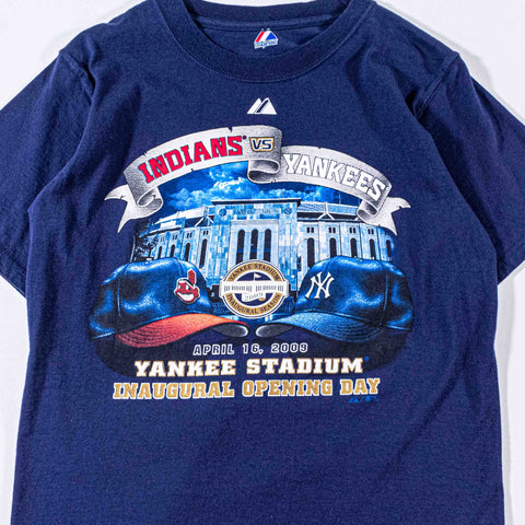 2009 Opening Day New York Yankees Cleveland Indians T-Shirt Majestic