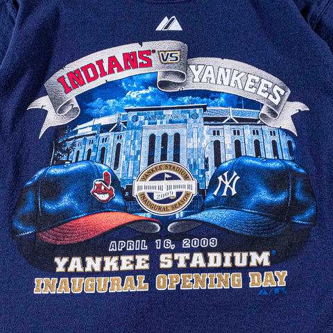 2009 Opening Day New York Yankees Cleveland Indians T-Shirt Majestic