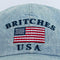 Britches USA Flag Denim Strap Back Hat