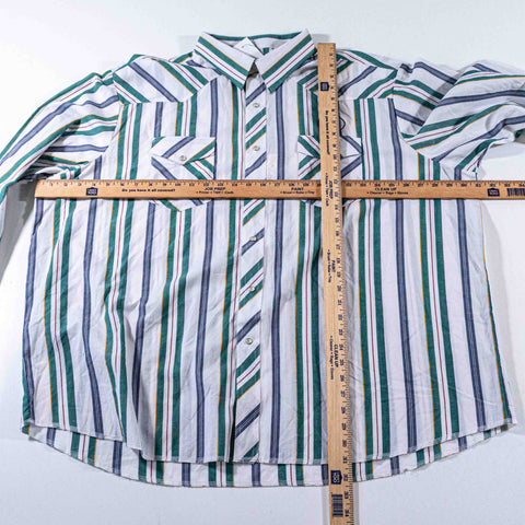 Wrangler Pearl Snap Striped Western Shirt Cowboy