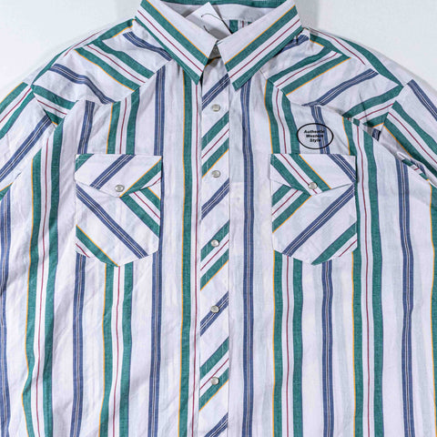 Wrangler Pearl Snap Striped Western Shirt Cowboy